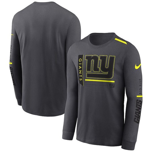 Men's Nike Giants Anthracite Volt Long Sleeve T-Shirt - Dri-FIT, M