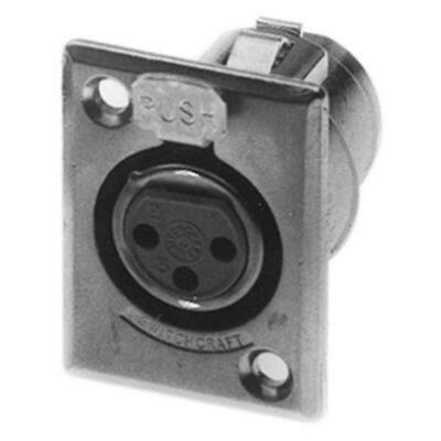 XLR 3pin Female Chassis Mount Metal Blak