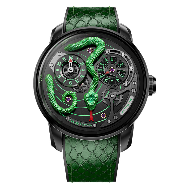 Pre-owned Lucky Brand Lucky Harvey Master Craft Snake Automatic Men Watch Jacob Style High Quality In Green
