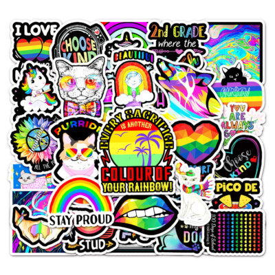 ⭐ 50 Stück Gay LGBT STAY PROUD Rainbow  Style Stickerbomb Aufkleber