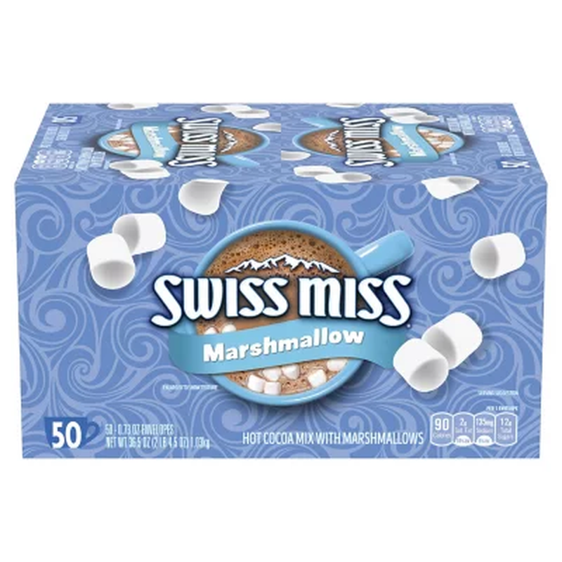 Swiss Miss Marshmallow Hot Cocoa Mix, 50-Count Pack - Rich & Creamy Hot Chocolat