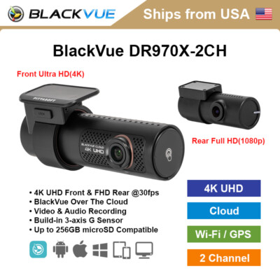 BlackVue 2 Channel DR970X-2CH 4K Ultra HD WiFi GPS Dashcam