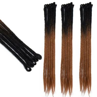US Synthetic Mega Thick Ombre Dread Locs Crochet Braid Hair Extension For Human