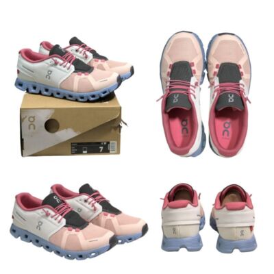 2024 new On Run Cloud 5 Lightweight White+Pink Women's Running Shoes