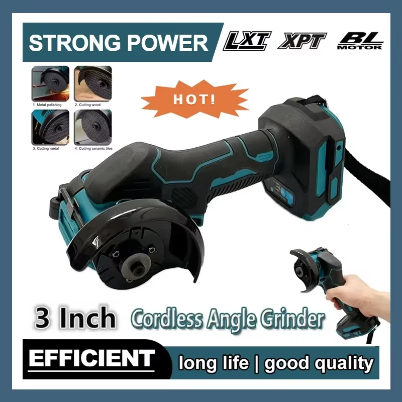18V Battery 3 Inch Mini Angle Grinder Cutting Machine Cordless Electric Grinding