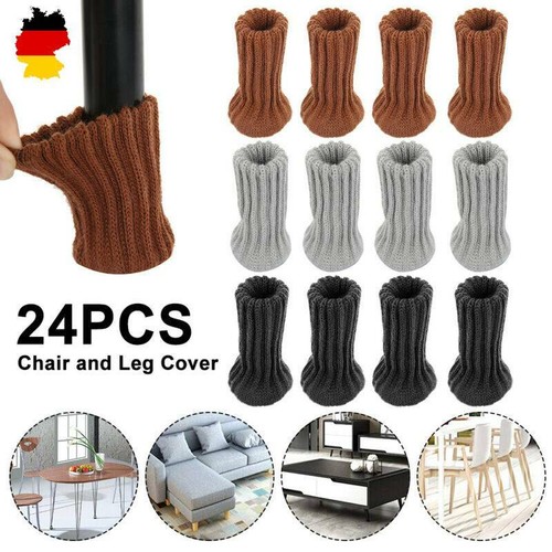 24X Stuhlbein Socken Gestrickte Möbel Fußbodenschutz Tischabdeckung Möbel Caps