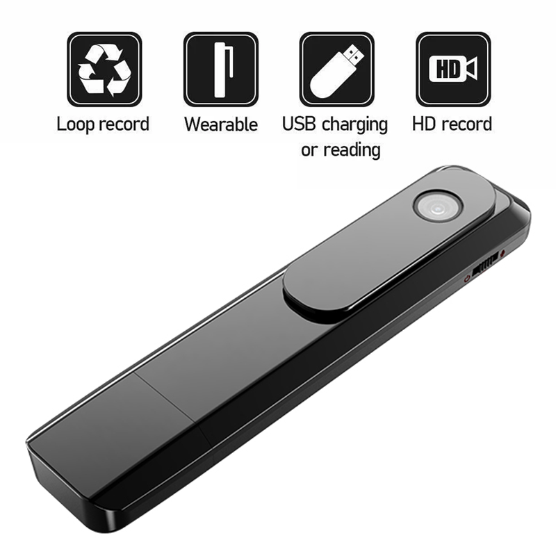 Portable HD wearable camera with USB charging feature