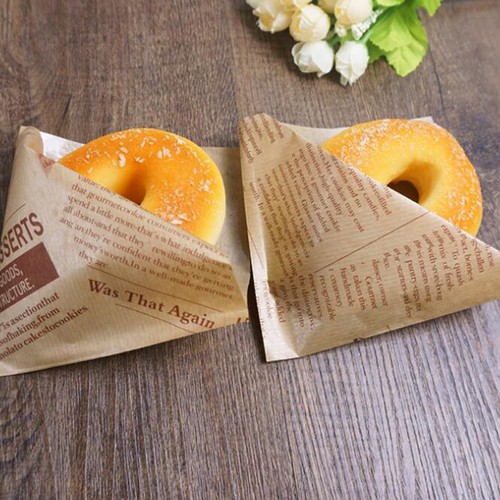 English Alphabet Pattern Food Greaseproof Paper Bag Triangle Bag Hand Cake G