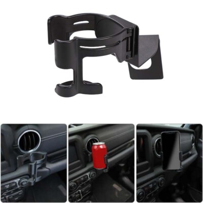 Multi-Function Phone Mount Cup Holder Bolt-on Stand Bracket for 18+ Wrangler JL