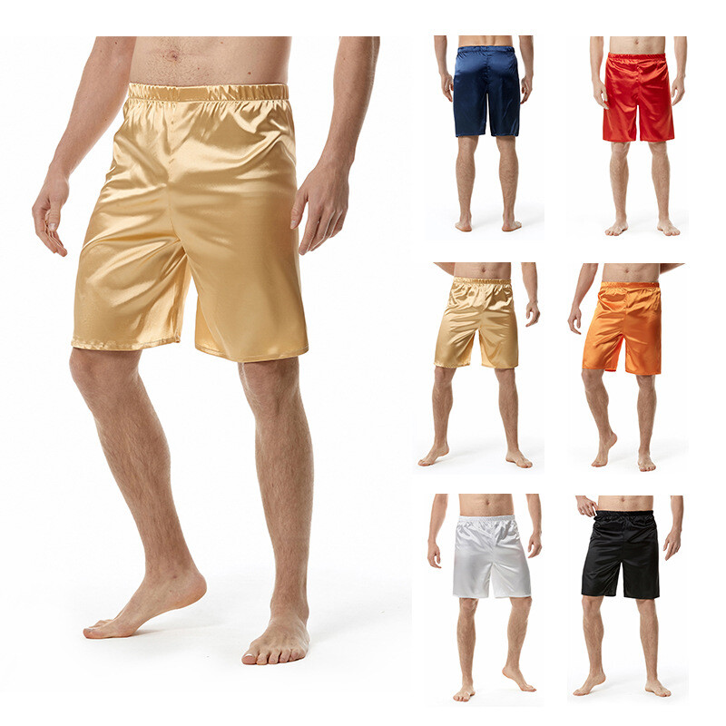 men-faux-silk-satin-boxer-shorts-pajama-pants-sleep-soft-elastic-waist-new