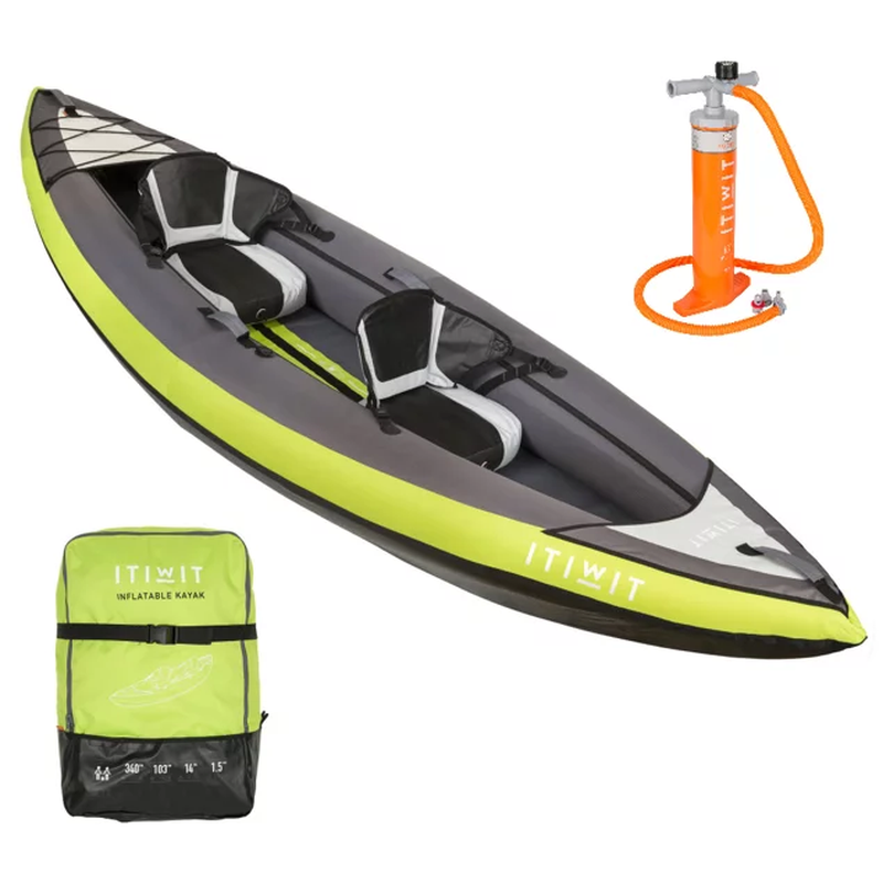 Inflatable Blow Up Durable Adult Kayak Boat  1-2 person, Green