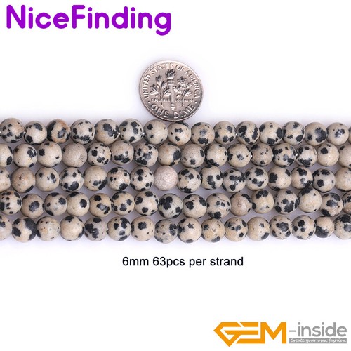 Dalmation Jasper Round Natural Beads For Jewelry Making Strand 15
