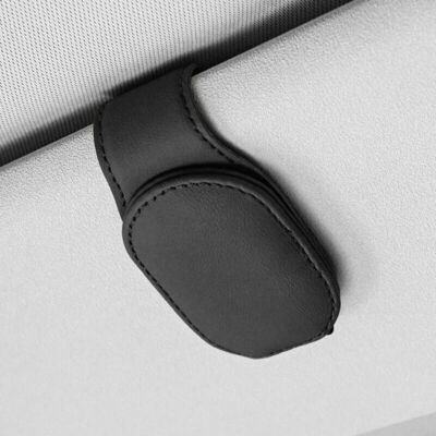 Magnetic Leather Sunglasses Holder For Car Sun Visor Eyeglass Hanger Clip New