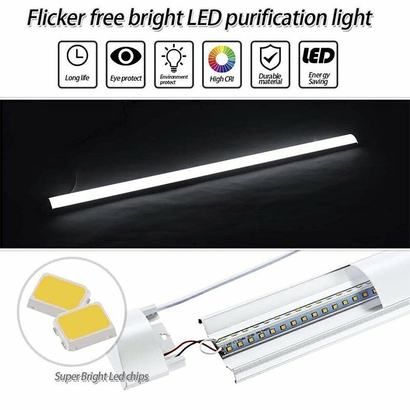 Close-up of White Acrylic LED Ceiling Light with 6500K Cool White Glow