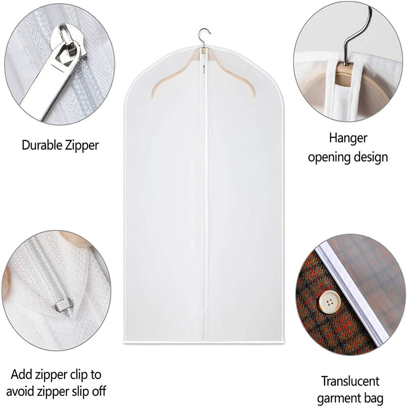 24"x 55" Garment Bag Travel Suit Dress Storage Clear Cover Z