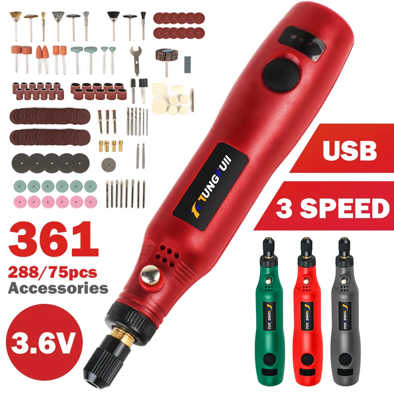 Cordless Electric Grinder USB Cordless Drill Mini Electric Drill Engraving Pen P