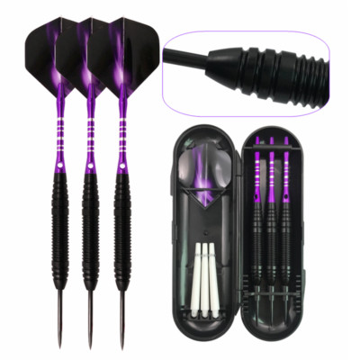 3XPurple Professional Competition 23g Tungsten Darts Steel Needle Tip Set W/Case
