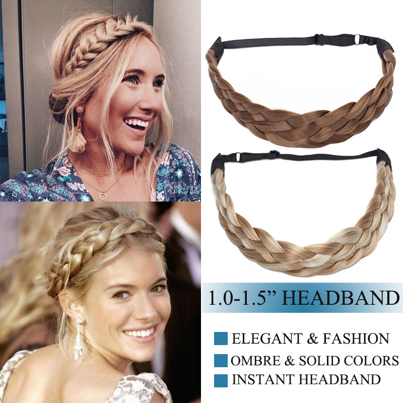 Thick Braided Headband Hair Band Plaited Chunky Braid Band Real Natural as Human