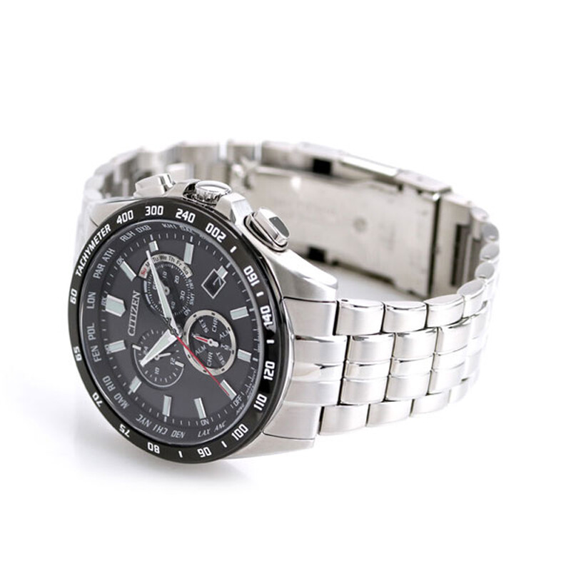 Pre-owned Citizen Collection Cb5874-90e Eco-drive Chronograph Atomic Radio Men Watch
