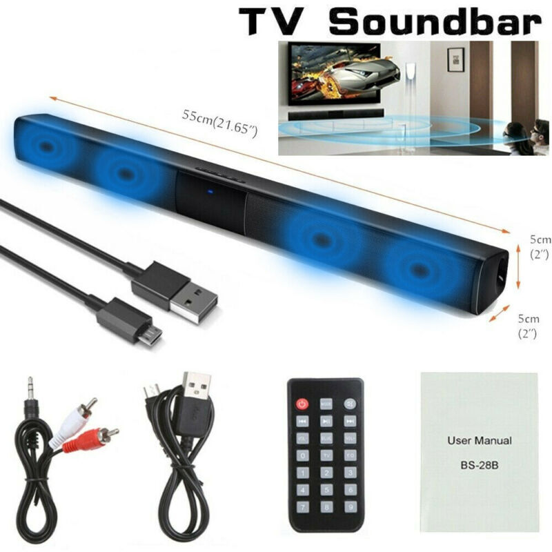 Surround Sound Speaker Bar System Wireless bluetooth Subwoofer TV Home Theater