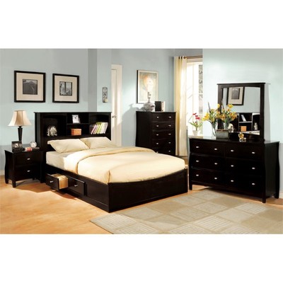 Furniture of America Frannicken 4 Piece King Bedroom Set in Espresso