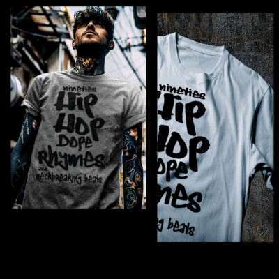 Hip Hop T-shirt Dope Rhymes Nineties Boom Bap Rap NYC DJ Brooklyn The Bronx QU