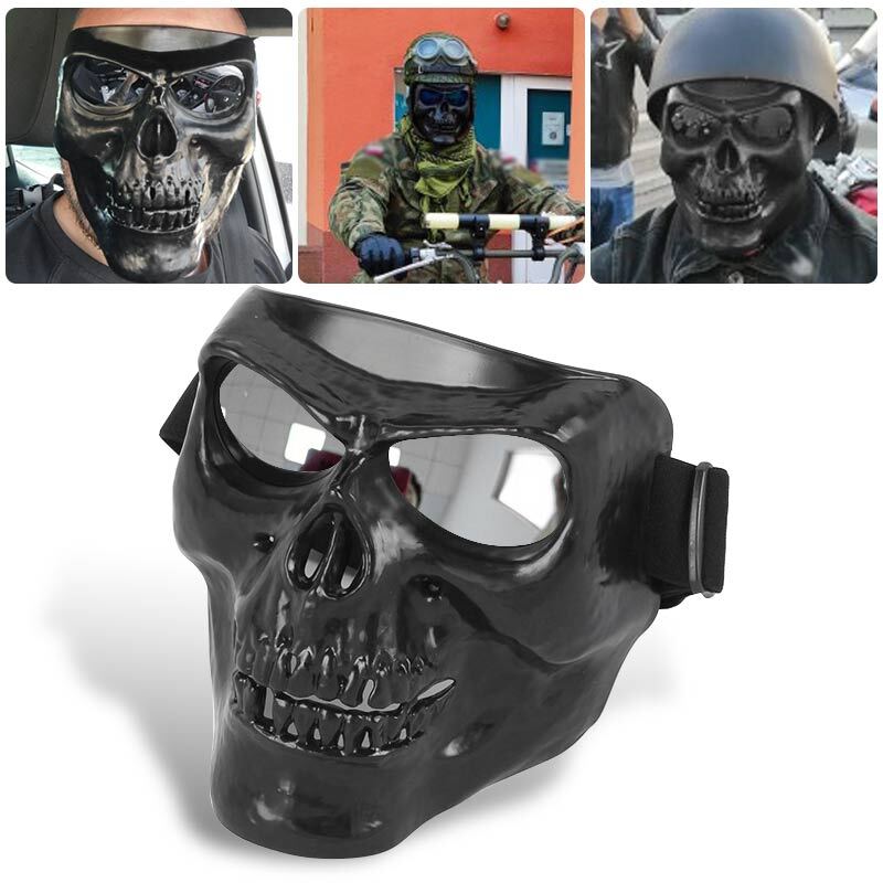 Motorcycle Goggles Face Mask Skull Motocross Shield Helmet Riding Eye Glasses