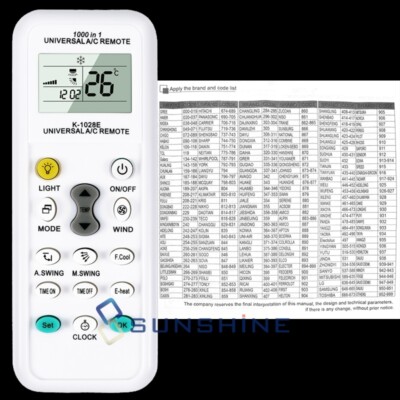 Universal AC Replacement Air Conditioner Remote Control Remoto Aire Acondicionad
