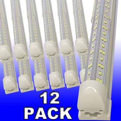 12PCS 8Foot 144W Integrated Led Light Bulbs T8 8FT Led Shop Light Fixture 6500K