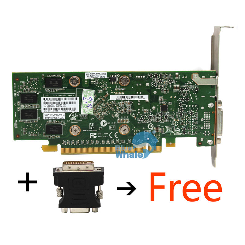 for NVidia Quadro 600 1GB DDR3 PCIe Video Card Connector