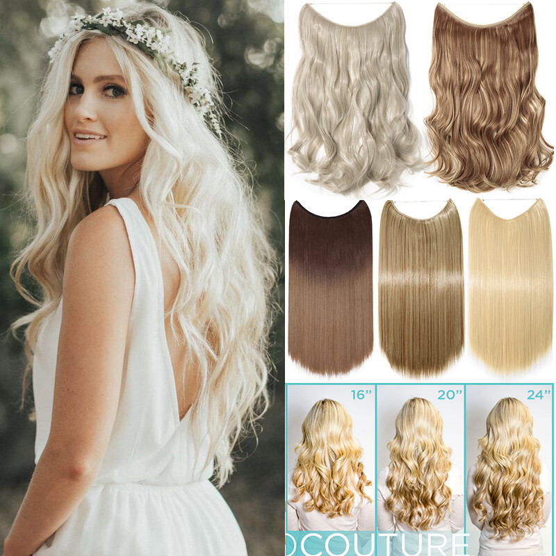 Real Long Hair Piece Hidden Top Secret Wire In As Human Hair Extensions Curly