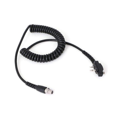 Rugged Radios Cord Coiled Headset to Radio ICOM Bolt-On 2 Pin CC-ICOM-B