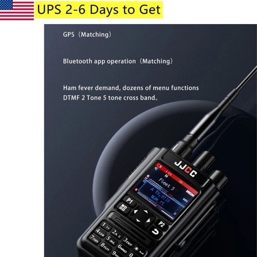 Bluethooth Full Band Walkie Talkie Transceiver 2-Way Radio 512 Channels GPS