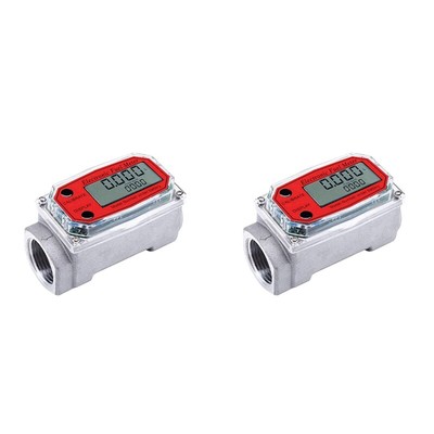 2Stck 1 Zoll Digitaler Turbinen Durchflussmesser Digitales LCD Display mit 1126