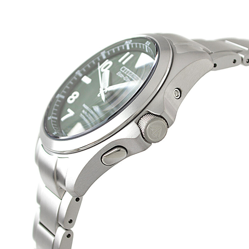 Pre-owned Citizen Promaster Land Pmd56-2951 Titanium Eco-drive Solar Watch Green Dial 39mm