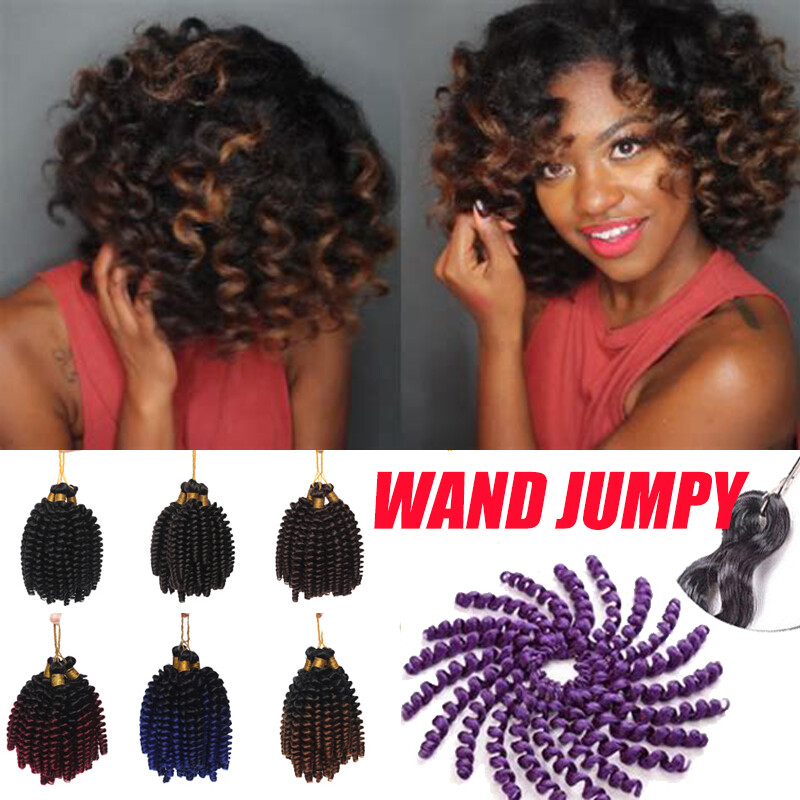 Jamaican Bounce Curly Twist Crochet Braid Ombre Dip Dye Hair
