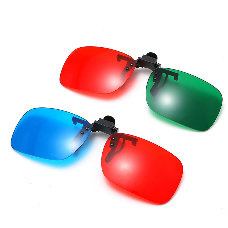Red Blue Green 3D Glasses Black Frame For Dimensional Anagly