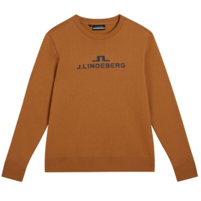 J Lindeberg Men's Alpha Crew Neck Pullover AMJS09054 E144 Brown Medium NWT NEW