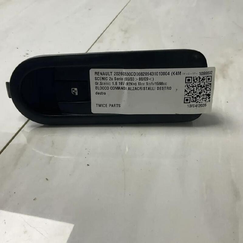 BLOCCO COMANDI ALZACRISTALLI DESTRO DESTRO RENAULT SCENIC 2A SERIE 156013740