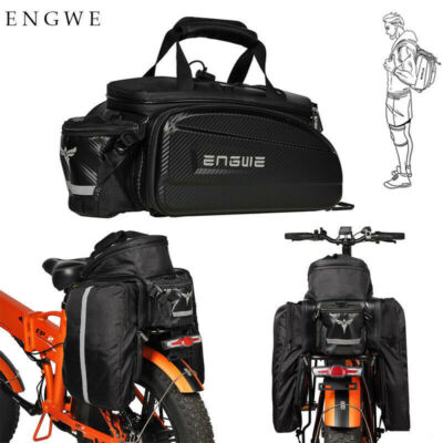 35L Bike Rack Bag Waterproof Shoulder Leather Bag Bicycle Seat Pannier WARRANTY
