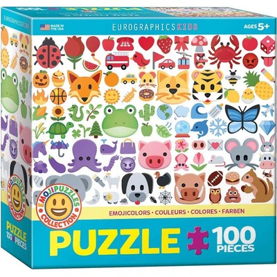 100 Piece Puzzle - EMOJIColors - Emojipuzzles Multicolor Jigsaw Kids Game Animal