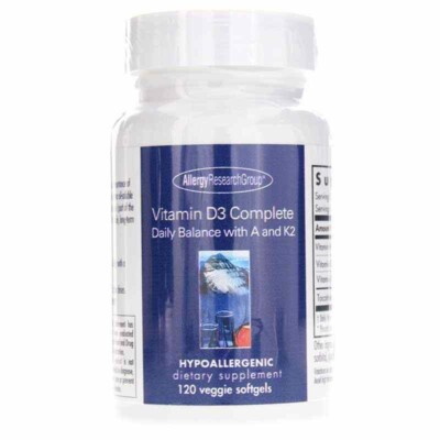 Vitamin D3 Complete with A and K2- 120 Softgels Allergy Research Group
