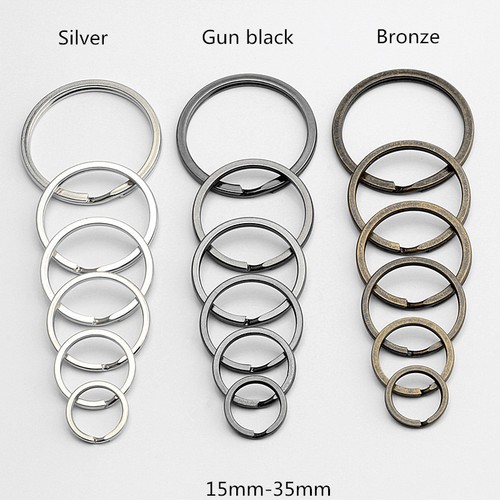Ring Flat Key Ring Double Ring Keychain Metal 3 Color 10-1000pcs
