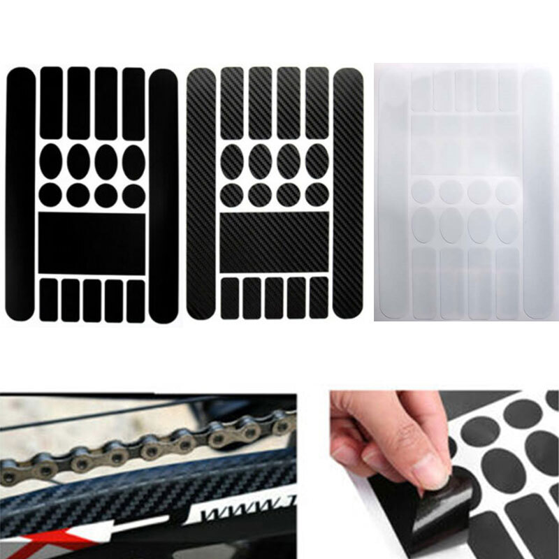 MTB Mountain Bike Frame Set Road Bicycle Protection Black Carbon Effect Stickers