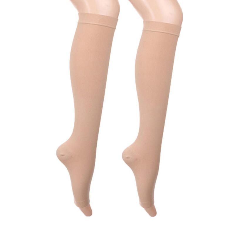 Medical Compression Socks Varicose Knee Vein Open Toe Support Stockings