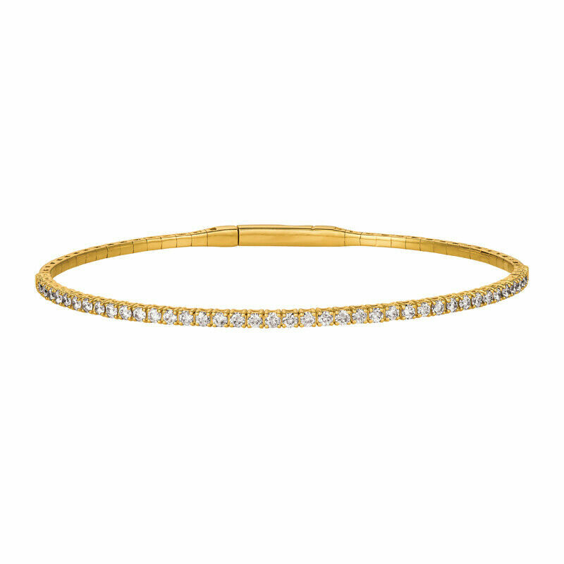 Pre-owned Morris 1.00 Carat Natural Diamond Flexible Bracelet 6.5 Inch G-h Si 18k Yellow Gold In White