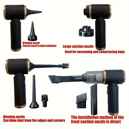 Mini 4 in 1 Upgrade Car Vacuum Cleaner Air Blower Wireless Handheld Rechargeable