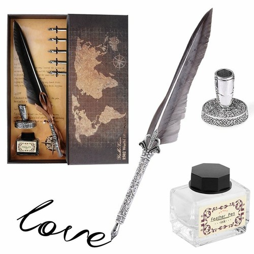 Schreibfeder Feather Dip Füllfederhalter Kalligraphie + 5 Feder Set Geschenkset