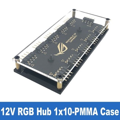 RGB Hub Splitter  Power Cable Adapter 10 Ports 12V 4-Pin LED Strip Extension