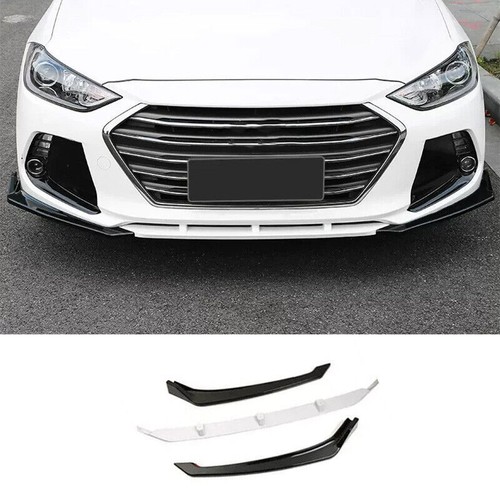 Free-Motor802 SPW Style Front Bumper Lip Spoiler + Covers – 2017-2018 Hyundai Elantra (Unpainted Black, PP)